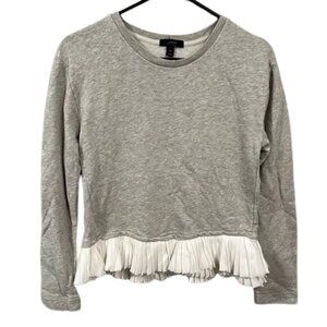 J. Crew Ruffle Hem Gray Crew neck Sweater size XS